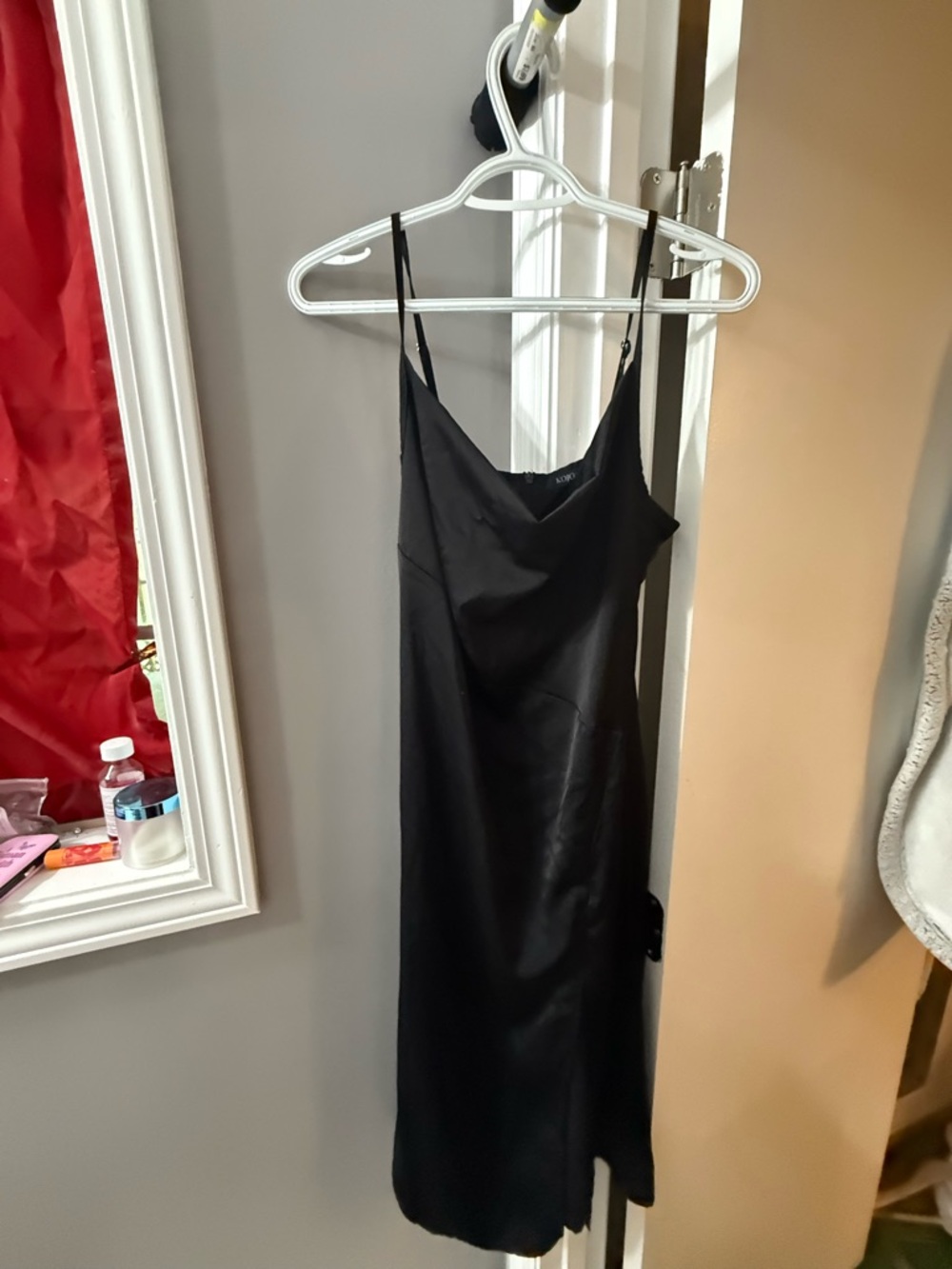 Classic Black Slip Midi Dress - Sleek Women's Evening Dress